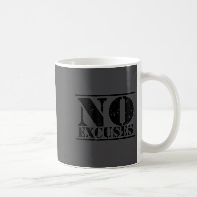 Mug No Excuses Athlete Training Motivation Distressed  (Droite)