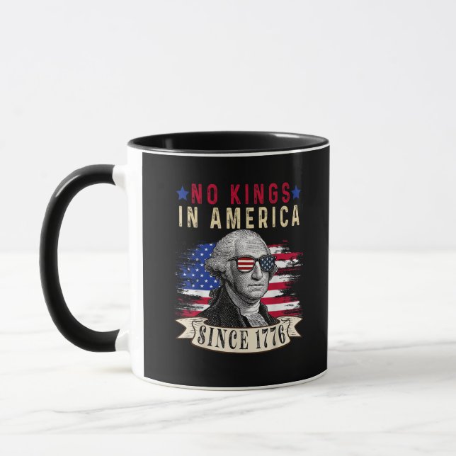 Mug No Kings In America USA Flag Retro Cool Style (Gauche)