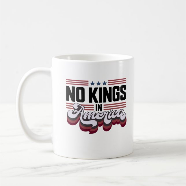 Mug No Kings In America USA Patriotic Design (Gauche)