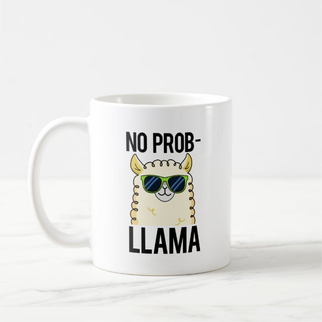 Mug No-Prob-Llama Drôle Cool Llama Pun (Gauche)