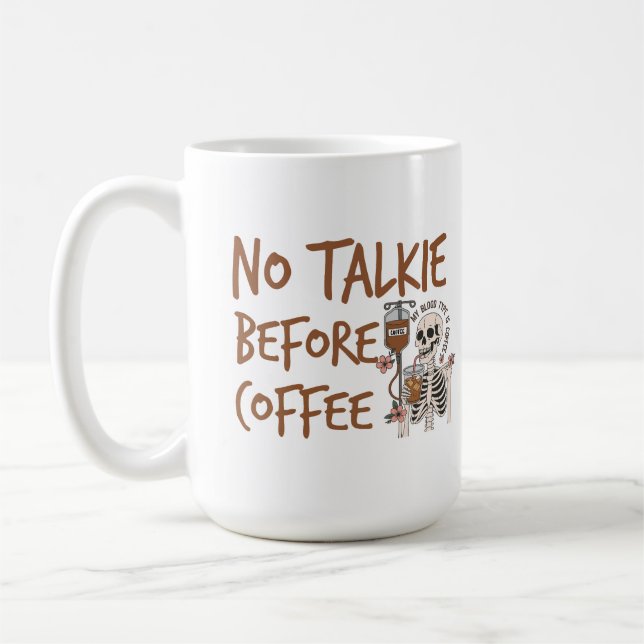 Mug No Talkie Before Coffee funny cat lover gift (Gauche)