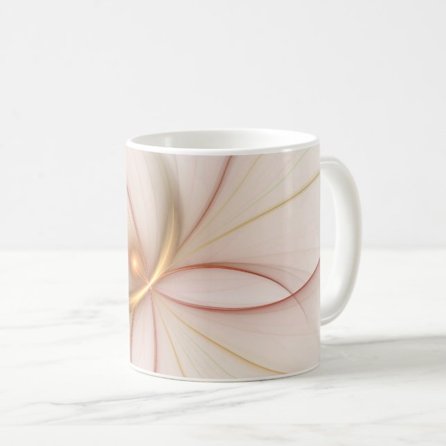 Mug Noble Cuivre Et Or Abstrait Art Fractal Moderne (Devant droit)