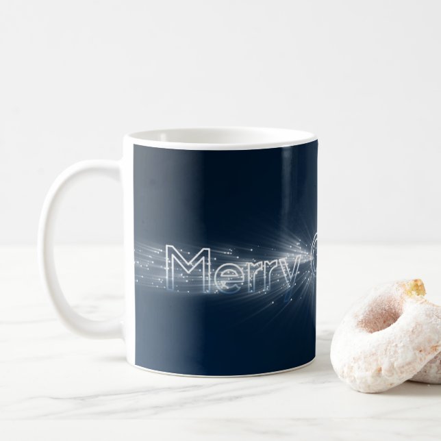 Mug Noble Joyeux Noël flocons de neige étincelles (Avec donut)