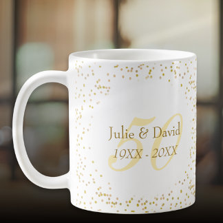 Mug Noces d'or poussière de confettis