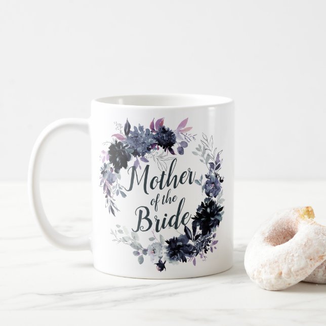 Mug Nocturne Floral Wreath Chic Mère de la mariée (Avec donut)