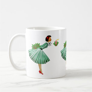 Mug Noël 1950 Vintage Dame