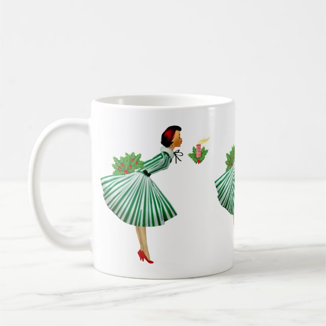 Mug Noël 1950 Vintage Dame  (Gauche)