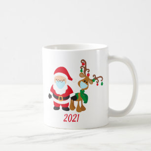 Mug Noël 2021 Reindeer Père Noël avec masque facial