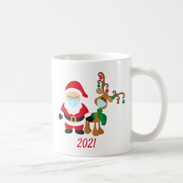 Mug Noël 2021 Reindeer Père Noël avec masque facial (Droite)