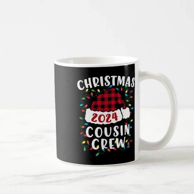 Mug Noël 2024 Cousin Crew Feux de Noël Santa Hat P (Droite)
