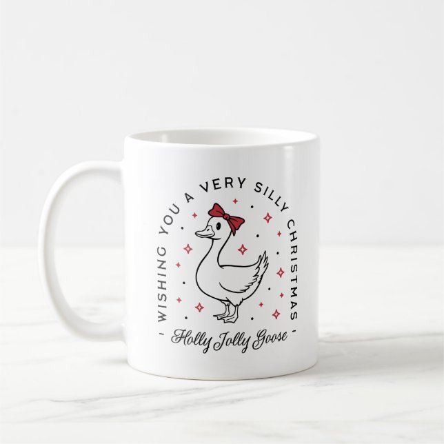 Mug Noël à l'oie sotte voeux à la coquette préppie (Gauche)