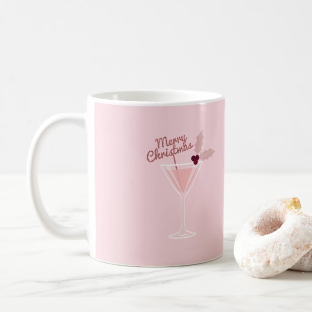 Mug Noël à Martini rose (Avec donut)