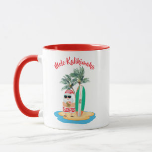 Mug Noël à Mele Kalikimaka Tropical Surfing Père Noël