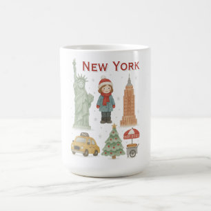 Mug Noël à New York Aquarelle – Mignon 