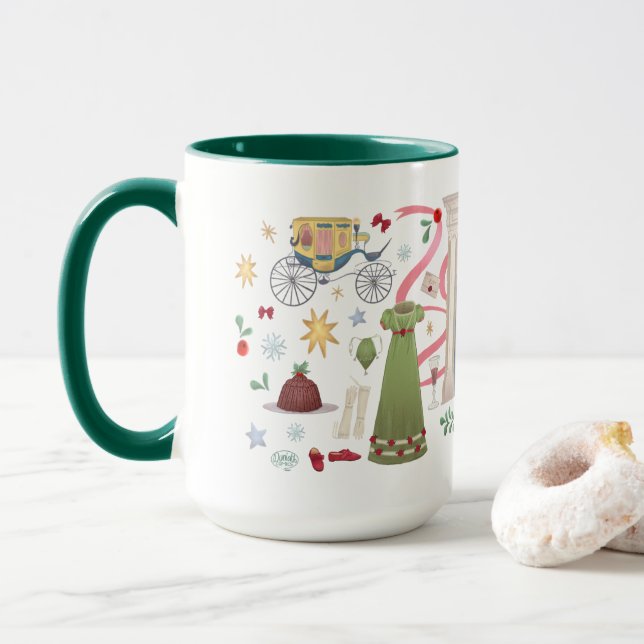 Mug Noël à Randalls (Hunter Green 15oz) (Avec donut)