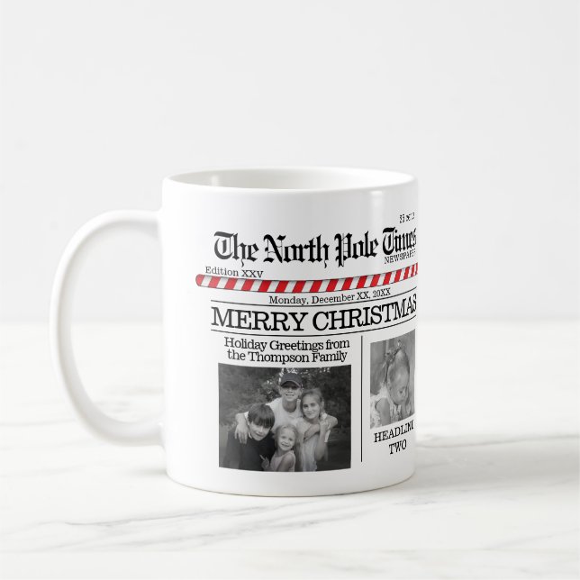 Mug Noël Amusant Pôle Nord Times Mignonne Whimsical (Gauche)