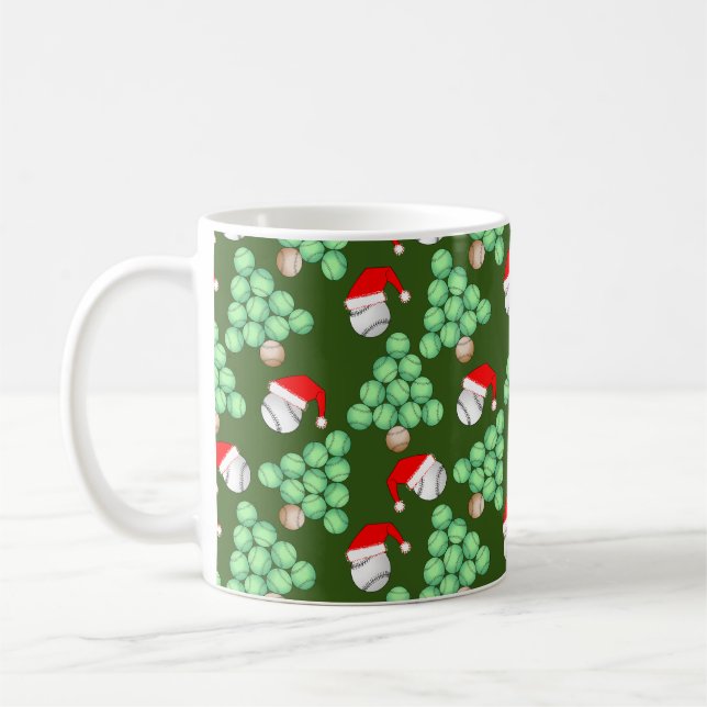 Mug Noël Arbre Baseball Chapeaux de Père Noël (Gauche)