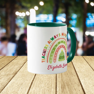 Mug Noël Arc-en-ciel Appréciations Vert