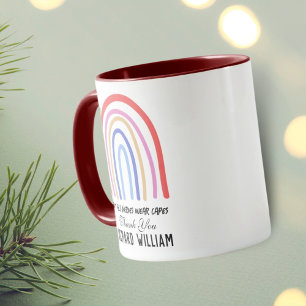 Mug Noël Arc-en-ciel Aquarelle Professeur Merci Bordea