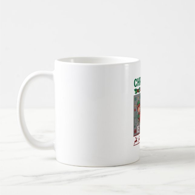 Mug Noël arrive Père Noël Elfes Renne (Gauche)