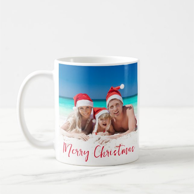 Mug Noël au soleil Famille photo blanc (Gauche)
