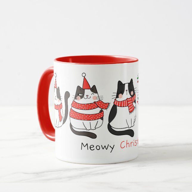 Mug Noël aux chats mignons (Devant gauche)