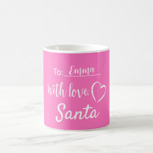 Mug Noël Avec Amour De Père Noël Rose Clair Blanc