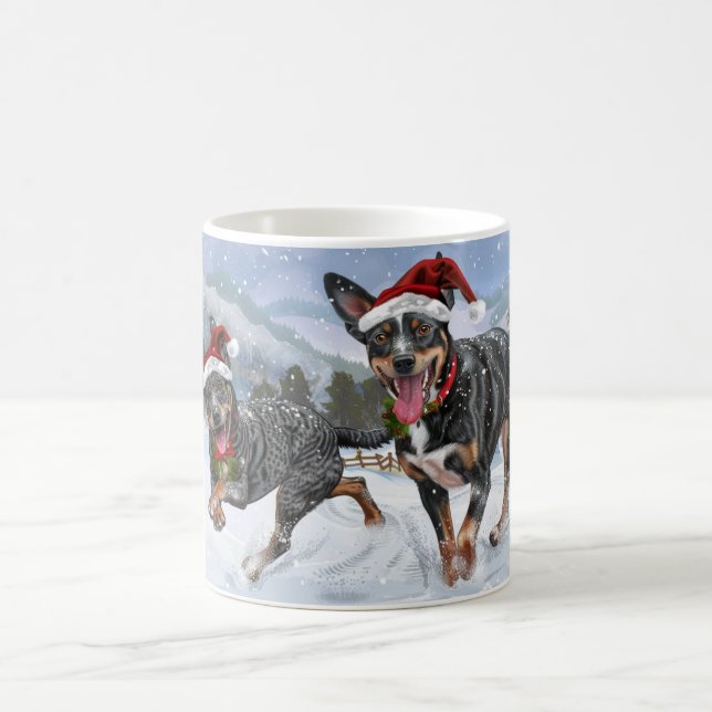 Mug Noël avec un Kelpie Australien (Centre)