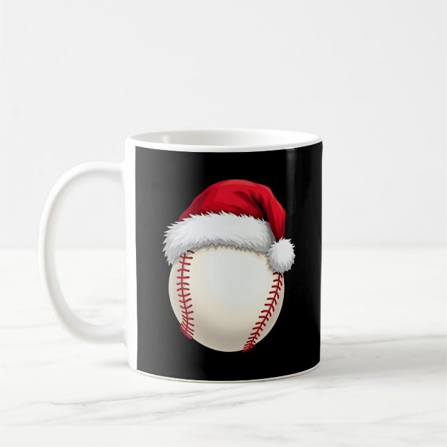 Mug Noël Baseball Santa Hat Funny Sport Noël (Gauche)