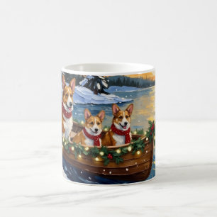 Mug Noël Bateau de Corgi Fêtes