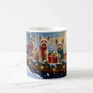 Mug Noël Bateau de vacances Terrier Tibétain