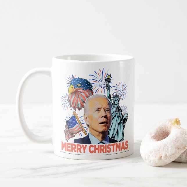 Mug Noël Biden Drôle Joe Biden Confus Noël (Avec donut)