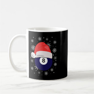 Mug Noel Billiard Cueball 8 avec chapeau de Père Noël
