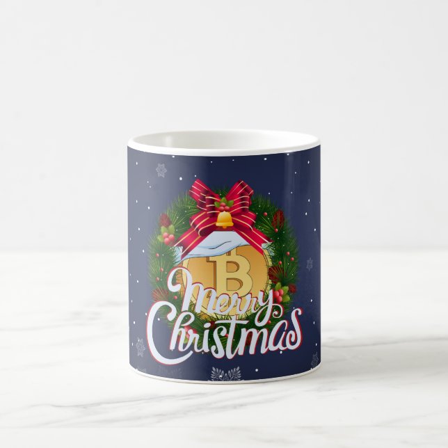 Mug Noël Bitcoin à l'intérieur de la Couronne de Noël (Centre)