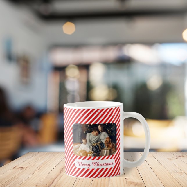 Mug Noël blanc et rouge rayé 1 photo (Créateur téléchargé)