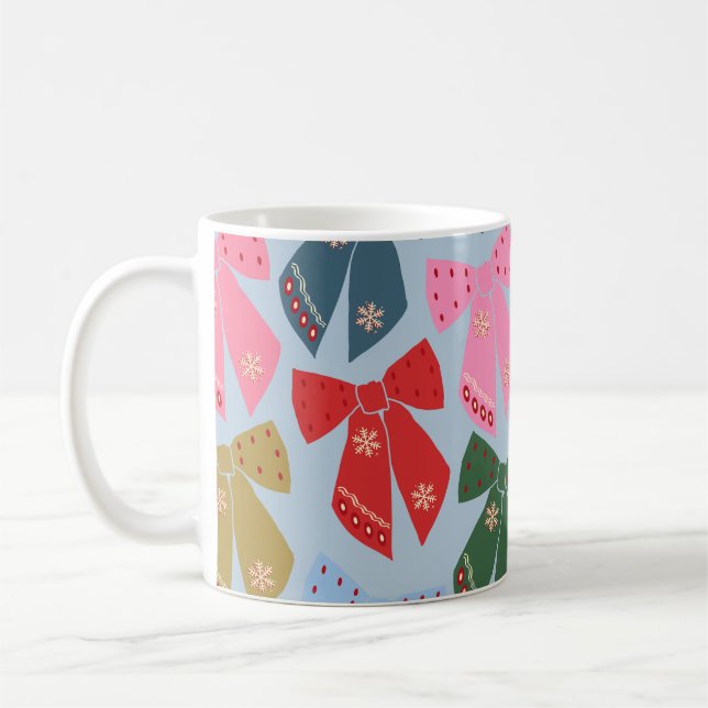 Mug Noël Bows Coquette bleu (Gauche)