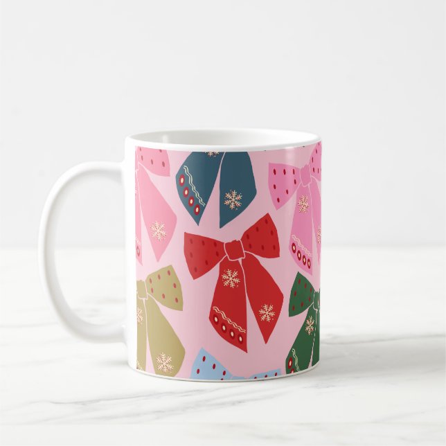 Mug Noël Bows Coquette rose (Gauche)