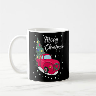 Mug Noël Camion Rouge Arbre Joyeux Vintage Chris