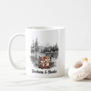 Mug Noël Campin Lake Woods Marmotte à couple nouveau