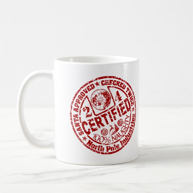 Mug Noël "Certifié Naughty" (Gauche)