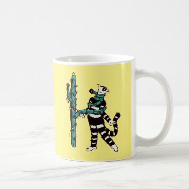 Mug Noël Chat Et Cactus Étranges Noël (Droite)