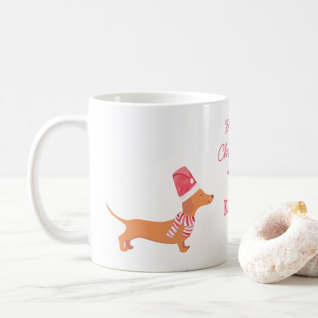 Mug Noël Chien Dachshund (Avec donut)