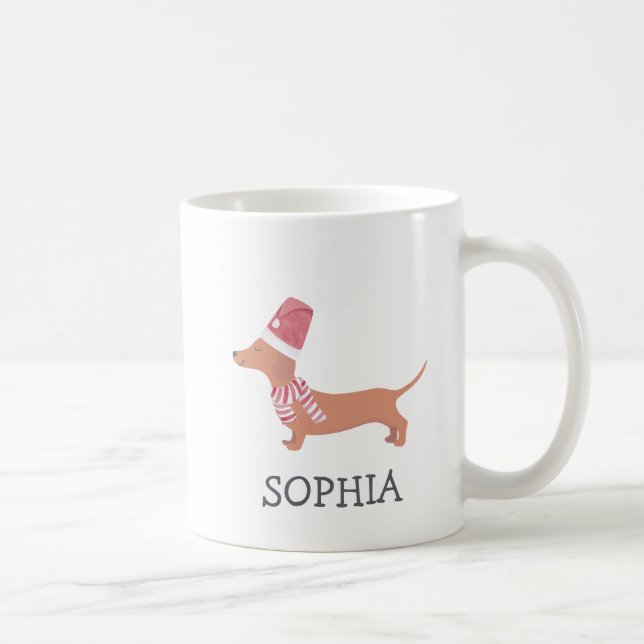 Mug Noël Chien Teckel (Droite)