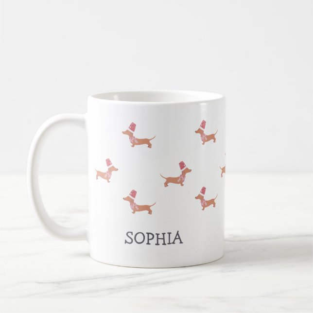 Mug Noël Chien Teckel (Gauche)