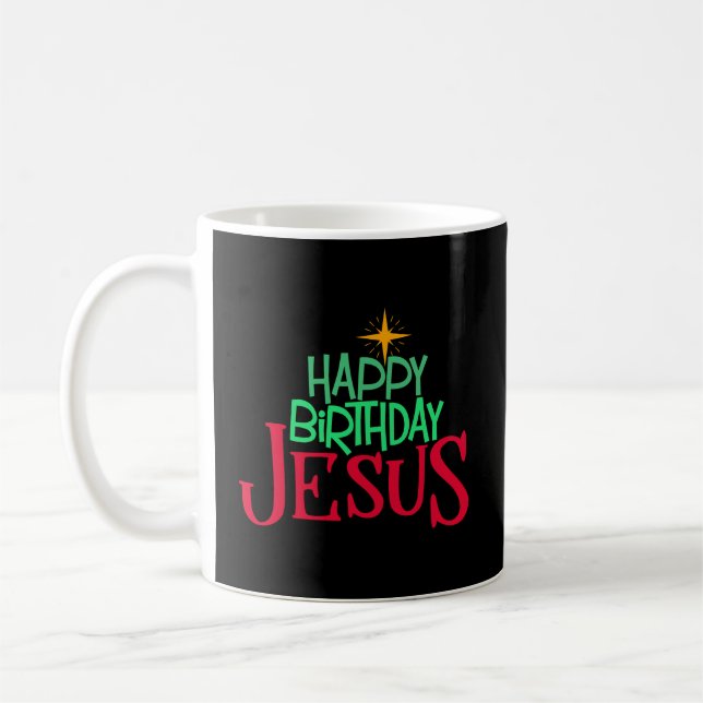 Mug Noël chrétien Joyeux anniversaire Jésus Femmes Hom (Gauche)