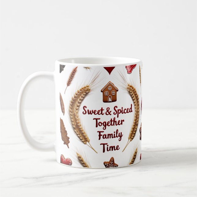 Mug Noël Classique de Luxe Rustique en Pain d'Épices F (Gauche)