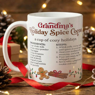 Mug Noël cosy, Recette de Chocolat Chaud de Grand-Mère