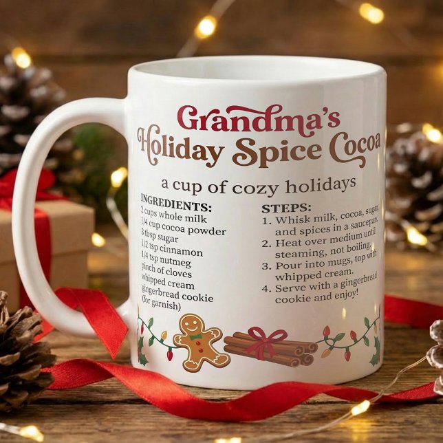 Mug Noël cosy, Recette de Chocolat Chaud de Grand-Mère (Créateur téléchargé)