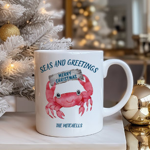 Mug Noël Crustacé Marin Salutations