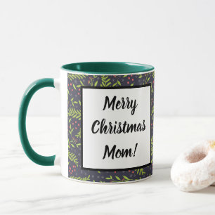 Mug Noël Cypress Snowflakes Berries Fleurs rouges